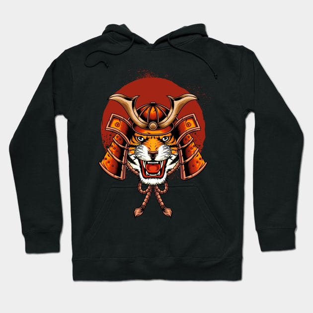 Japanese Tiger Samurai Hoodie by Wrathline.Std